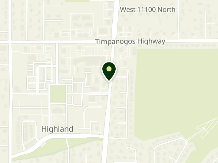 Map of the streets around Alpine Credit Union, Highland, at 10827 N Alpine Hwy, Highland, UT 84003