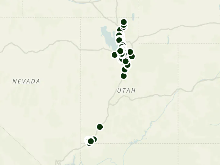 Map of America First Credit Union's 87 branches in Utah