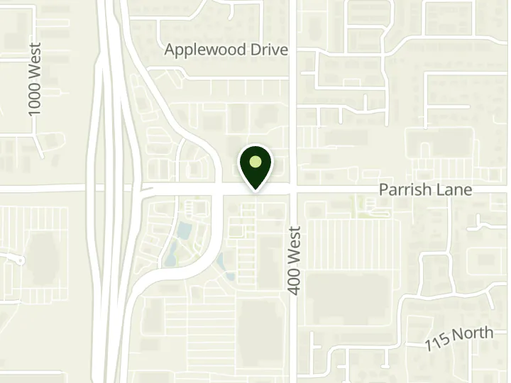 Map of the streets around America First Credit Union, Centerville, at 451 W Parrish Ln, Centerville, UT 84014