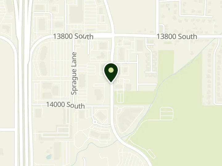 Map of the streets around America First Credit Union, Draper 13800 South, at 13866 S Bangerter Parkway, Draper, UT 84020