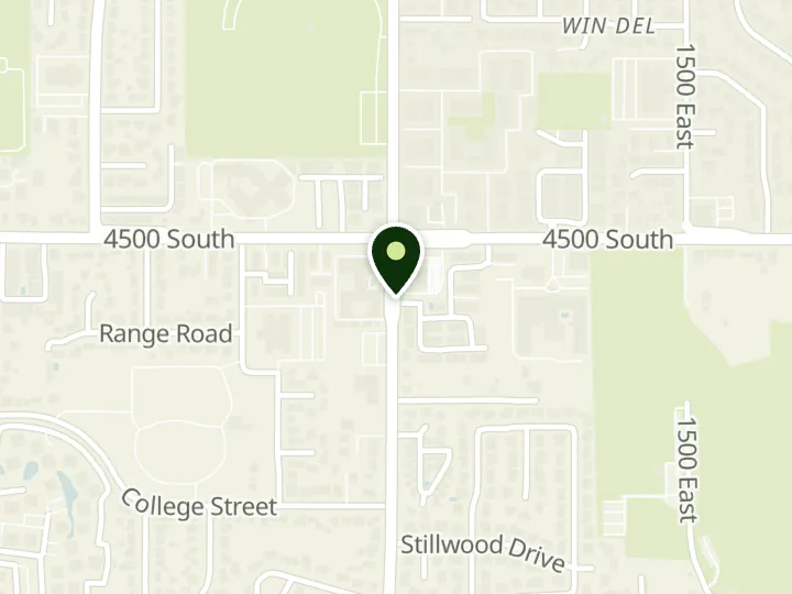 Map of the streets around America First Credit Union, Holladay Millcreek, at 4519 S 1300 E, Millcreek, UT 84117