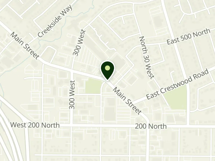 Map of the streets around America First Credit Union, Kaysville Bowman's, at 326 N Main St, Kaysville, UT 84037