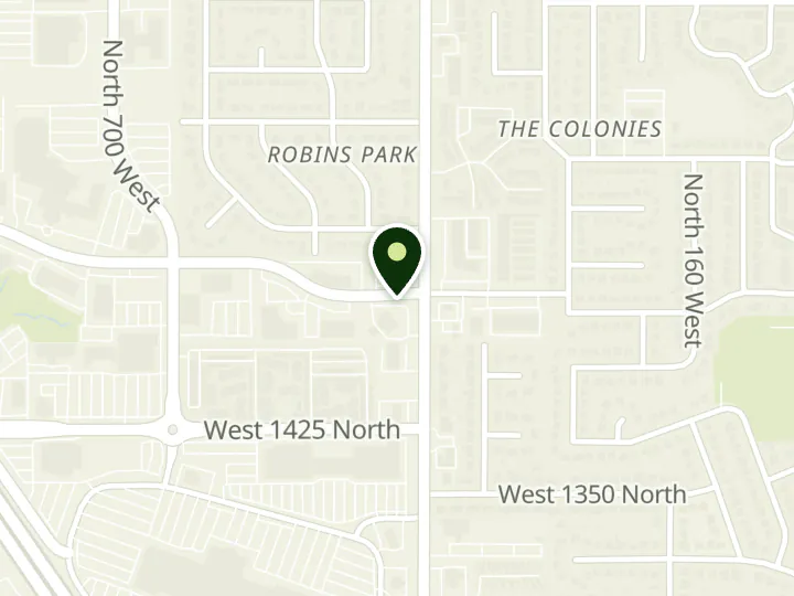 Map of the streets around America First Credit Union, Layton Heritage, at 425 Heritage Park Blvd, Layton, UT 84041