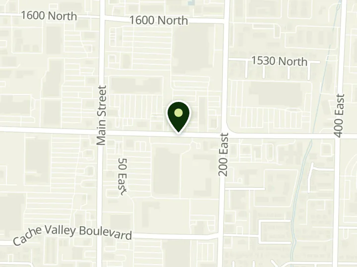 Map of the streets around America First Credit Union, Logan, at 127 E 1400 N, Logan, UT 84341