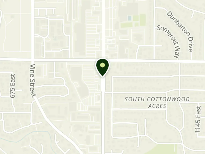 Map of the streets around America First Credit Union, Murray Macey's, at 5632 S 900 E, Murray, UT 84121