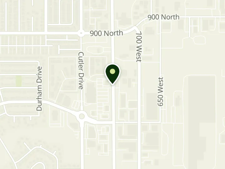 Map of the streets around America First Credit Union, North Salt Lake Lee's, at 725 N Redwood Rd, North Salt Lake, UT 84054