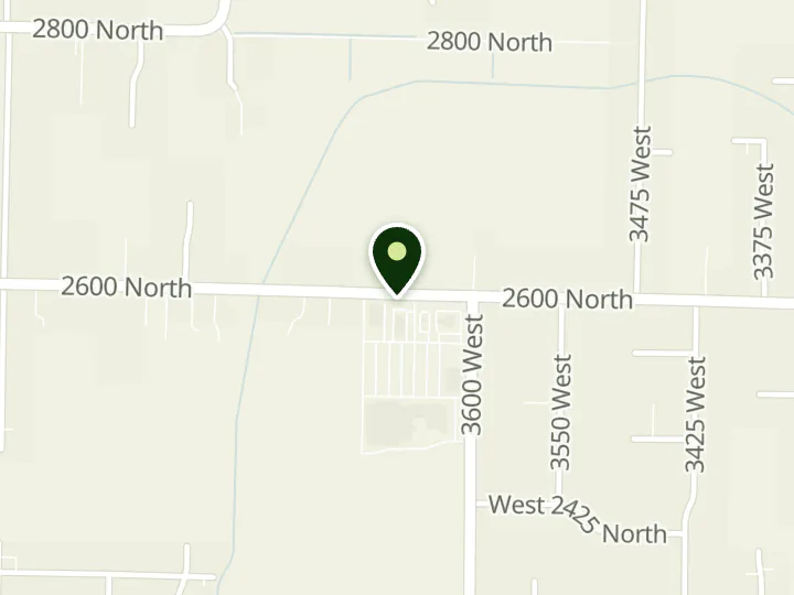 Map of the streets around America First Credit Union, Plain City Kent's, at 3673 W 2600 N, Plain City, UT 84404