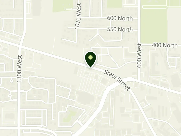 Map of the streets around America First Credit Union, Pleasant Grove Macey's, at 931 W State Rd, Pleasant Grove, UT 84062