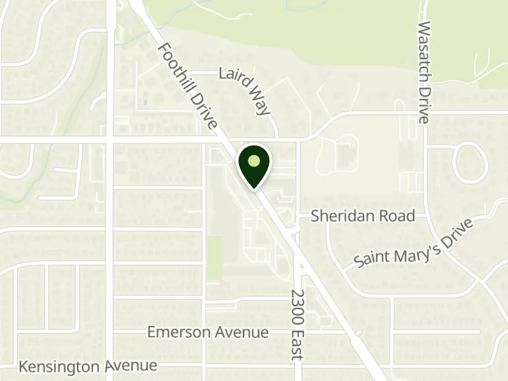 Map of the streets around America First Credit Union, Salt Lake Foothill Dan's, at 1360 S Foothill Dr, Salt Lake City, UT 84108