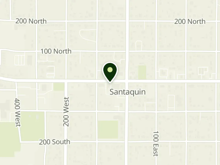 Map of the streets around America First Credit Union, Santaquin, at 57 W Main St, Santaquin, UT 84655