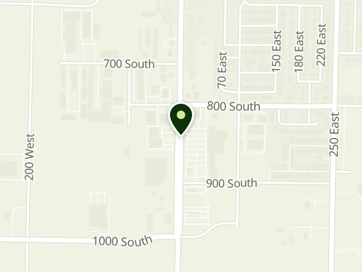 Map of the streets around America First Credit Union, Smithfield Lee's, at 850 S Main St, Smithfield, UT 84335