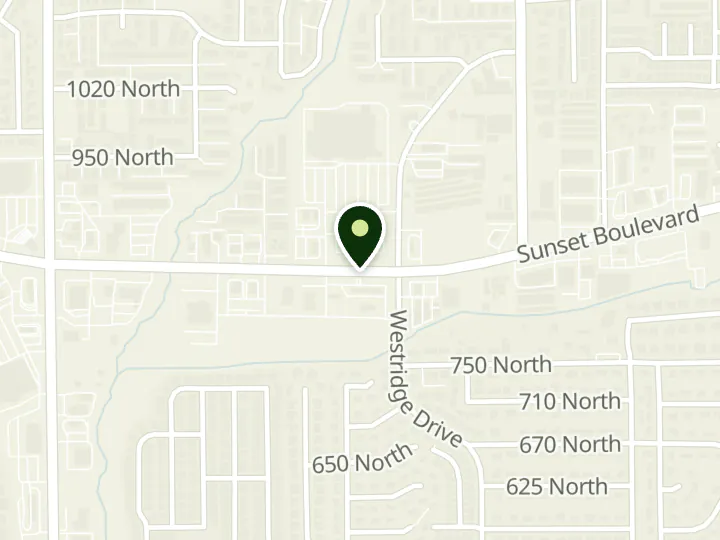 Map of the streets around America First Credit Union, St. George, at 1564 W Sunset Blvd, St. George, UT 84770