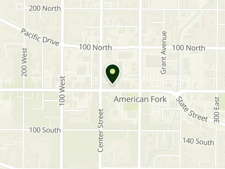Map of the streets around Altabank, American Fork Main Office, at 33 E Main St, American Fork, UT 84003