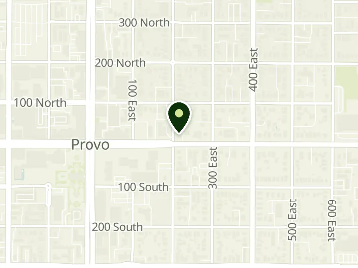 Map of the streets around Altabank, Provo, at 201 E Center St, Provo, UT 84606