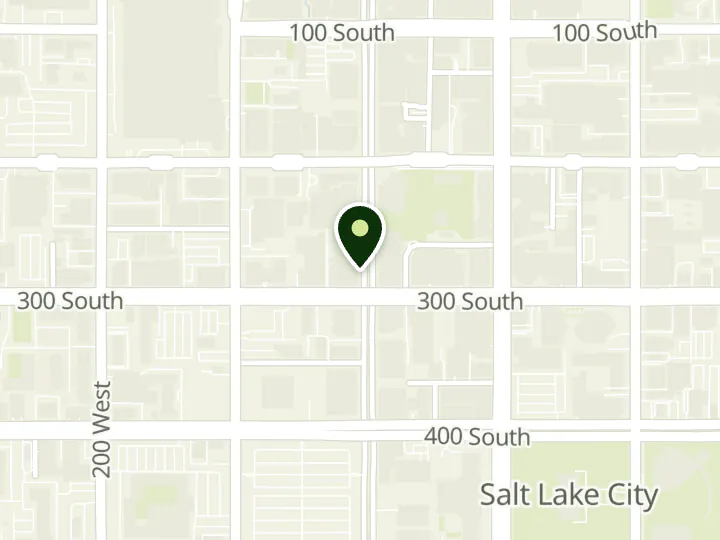 Map of the streets around Bank of America, Downtown SLC, at 280 S Main St, Salt Lake City, UT 84101