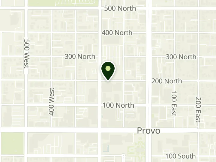 Map of the streets around Bank of America, Freedom Commons, at 165 W 200 N Ste 101, Provo, UT 84601