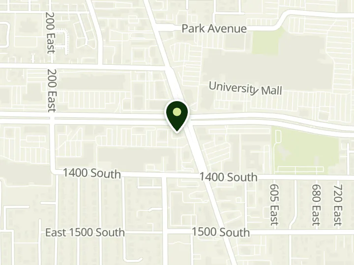 Map of the streets around Bank of America, Orem, at 1320 S State St, Orem, UT 84097