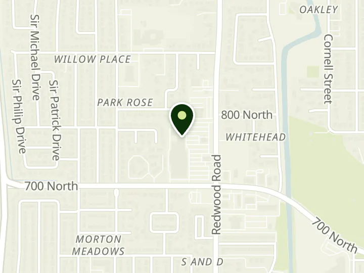 Map of the streets around Bank of America, Redwood Plaza, at 799 N Redwood Rd, Salt Lake City, UT 84116