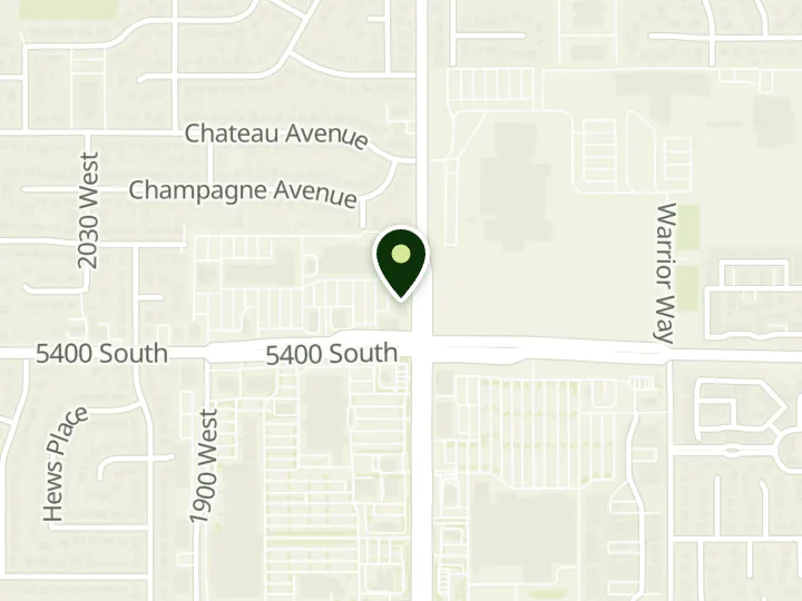 Map of the streets around Bank of America, Taylorsville, at 5372 S Redwood Rd, Taylorsville, UT 84123