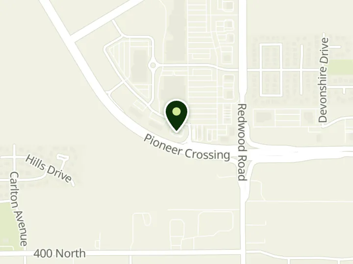 Map of the streets around Bank of America, The Crossing, at 112 W Pioneer Xing, Saratoga Springs, UT 84045