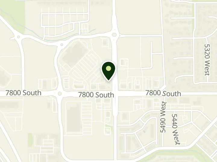 Map of the streets around Bank of America, West Jordan, at 7786 S 5600 W, West Jordan, UT 84081