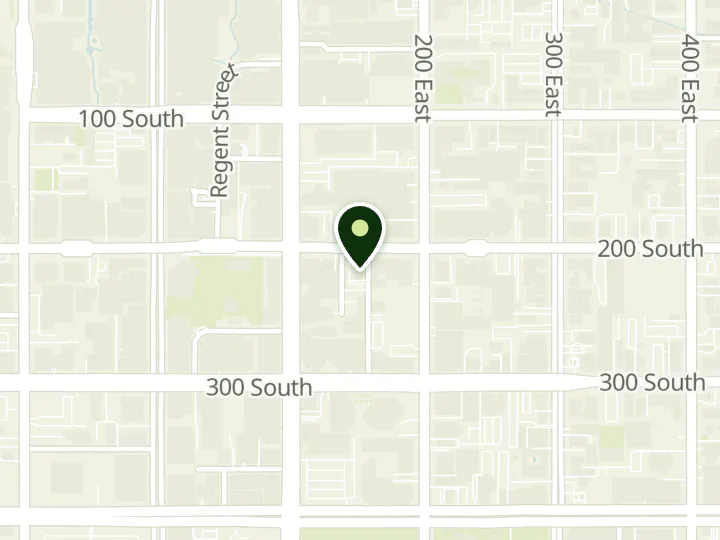 Map of the streets around BMO, Salt Lake City - 142 E. 200 South, at 142 E 200 S, Salt Lake City, UT 84111