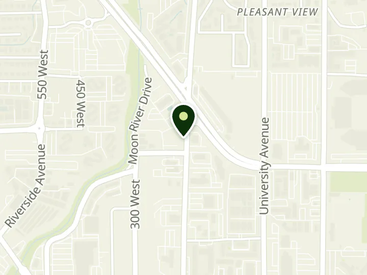 Map of the streets around Bonneville Bank, Provo branch, at 1675 N 200 W, Provo, UT 84604