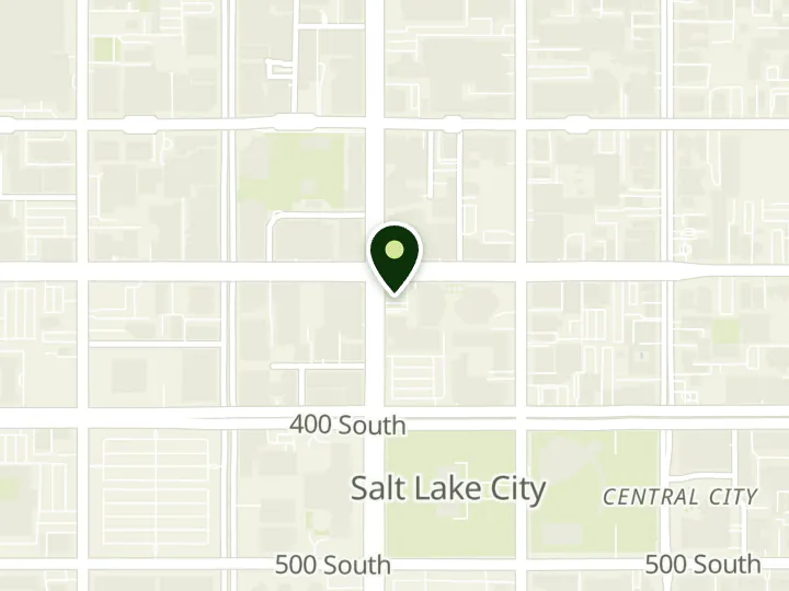 Map of the streets around Brighton Bank, City Center Office, at 311 S State St, Salt Lake City, UT 84111