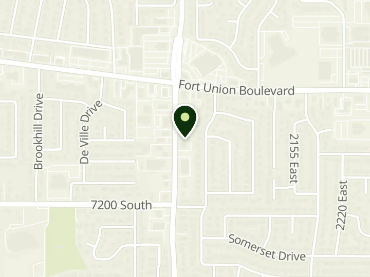 Map of the streets around Brighton Bank, Cottonwood Office, at 7101 S Highland Dr, Salt Lake City, UT 84121
