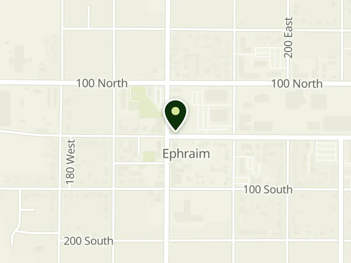 Map of the streets around Cache Valley Bank, Ephraim, at 2 N Main St, Ephraim, UT 84627