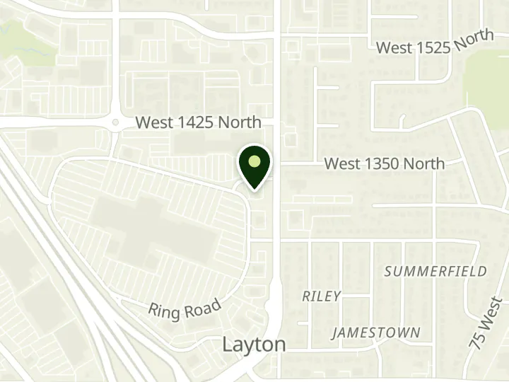Map of the streets around Cache Valley Bank, Layton, at 1333 N Hill Field Rd, Layton, UT 84041