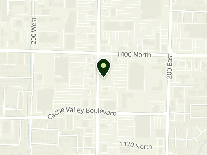 Map of the streets around Cache Valley Bank, Logan Mall, at 1320 N Main St, Logan, UT 84341