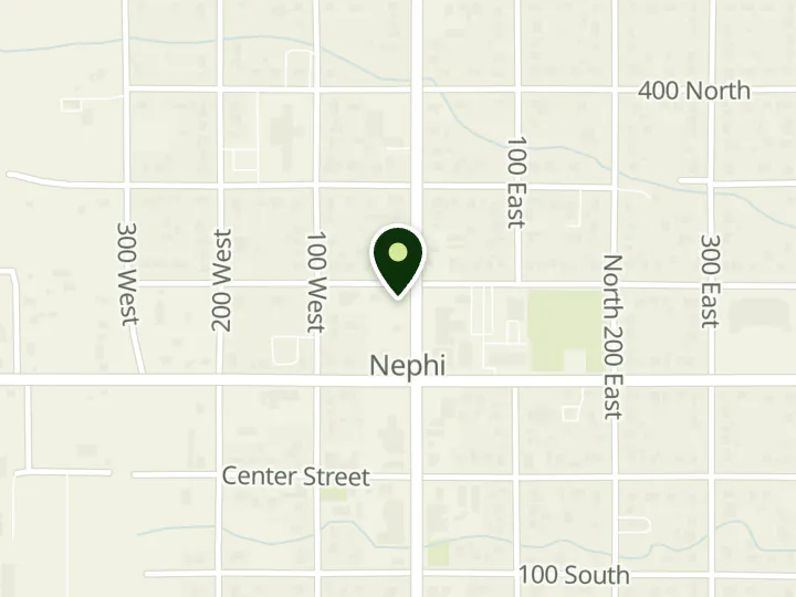 Map of the streets around Cache Valley Bank, Nephi, at 185 N Main St, Nephi, UT 84648