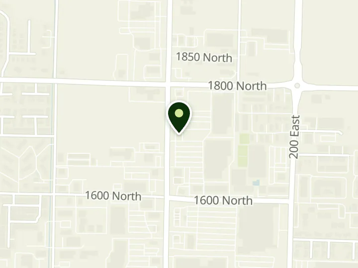 Map of the streets around Cache Valley Bank, North Logan, at 1710 N Main St, North Logan, UT 84341