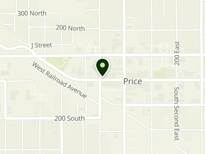 Map of the streets around Cache Valley Bank, Price, at 82 W Main St, Price, UT 84501