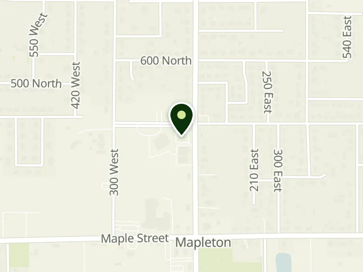 Map of the streets around Central Bank, Mapleton, at 385 N Main St, Mapleton, UT 84664