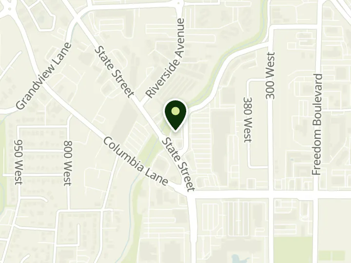Map of the streets around Central Bank, Provo Riverside, at 1300 N State St, Provo, UT 84604