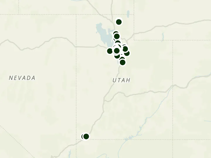 Map of Chase's 45 branches in Utah