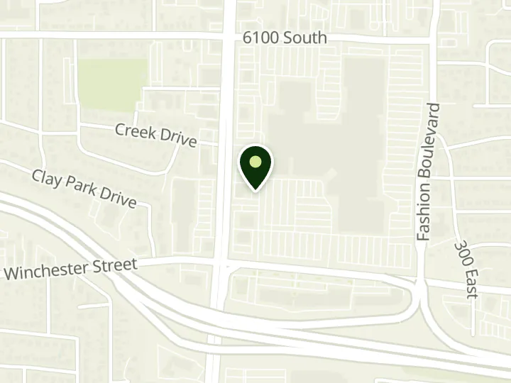 Map of the streets around Chase, Fashion Place, at 6255 S State St, Murray, UT 84107