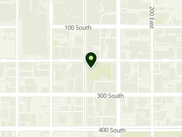 Map of the streets around Chase, One Utah, at 201 S Main St, Salt Lake City, UT 84111