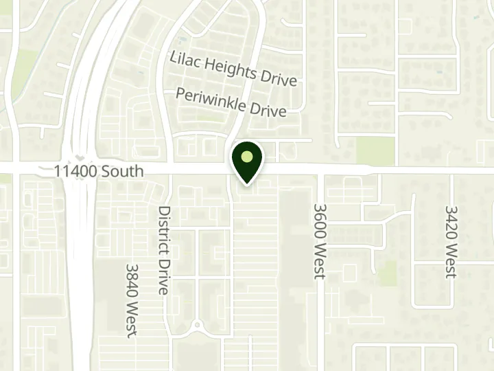 Map of the streets around Chase, South Jordan The District, at 11423 S Parkway Plaza Dr, South Jordan, UT 84095