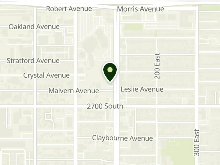Map of the streets around Chase, South Salt Lake, at 2610 S State St, Salt Lake City, UT 84115