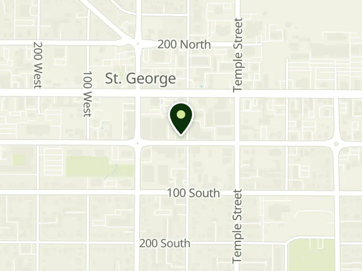 Map of the streets around Chase, St George, at 95 E Tabernacle St, St. George, UT 84770