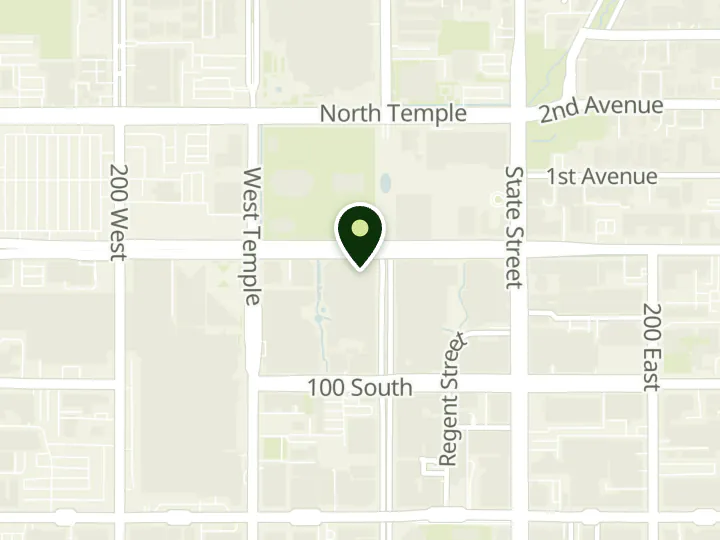 Map of the streets around Continental Bank, Salt Lake City branch, at 15 W South Temple, Salt Lake City, UT 84101
