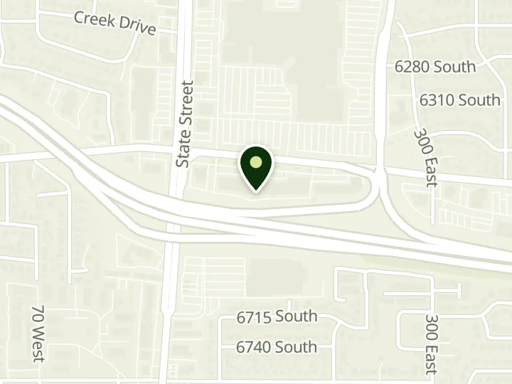 Map of the streets around D.L. Evans Bank, Murray - Fashion Plaza, at 156 E Winchester St, Murray, UT 84107