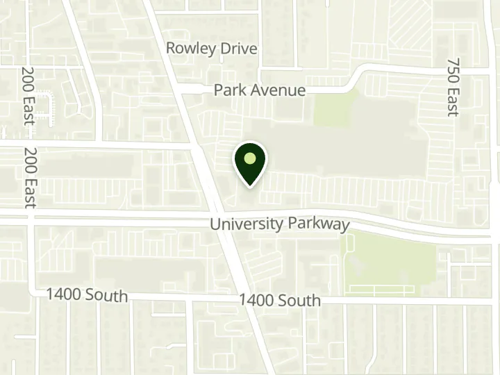 Map of the streets around D.L. Evans Bank, Orem - University Place, at 545 East University Parkway, Orem, UT 84097
