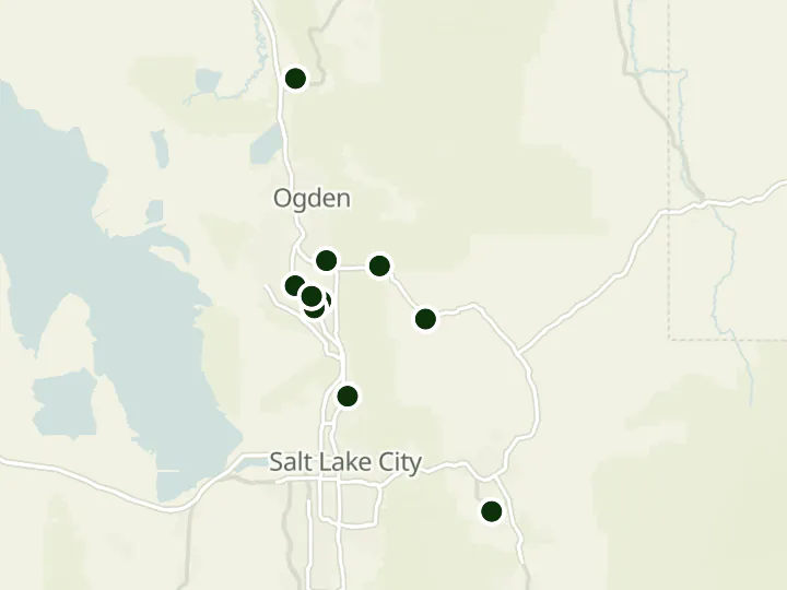 Map of First Community Bank Utah's 10 branches in Utah