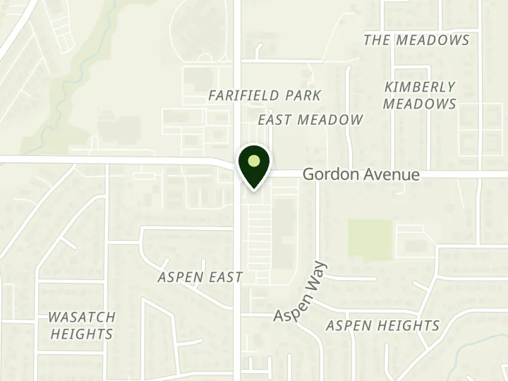 Map of the streets around First Community Bank Utah, Fairfield, at 980 N Fairfield Rd, Layton, UT 84041