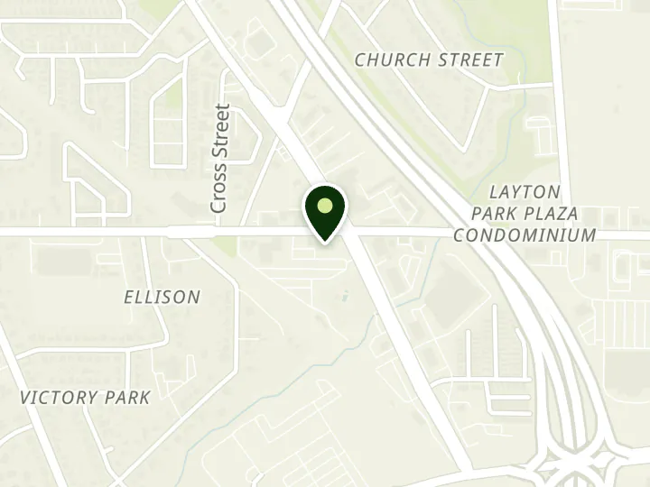 Map of the streets around First Community Bank Utah, Layton branch, at 12 S Main St, Layton, UT 84041