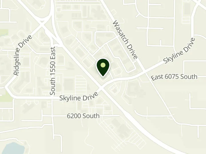 Map of the streets around First Community Bank Utah, South Ogden, at 1840 E Skyline Dr, Ogden, UT 84403